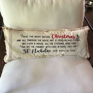 Christmas accent pillow with jingle bells